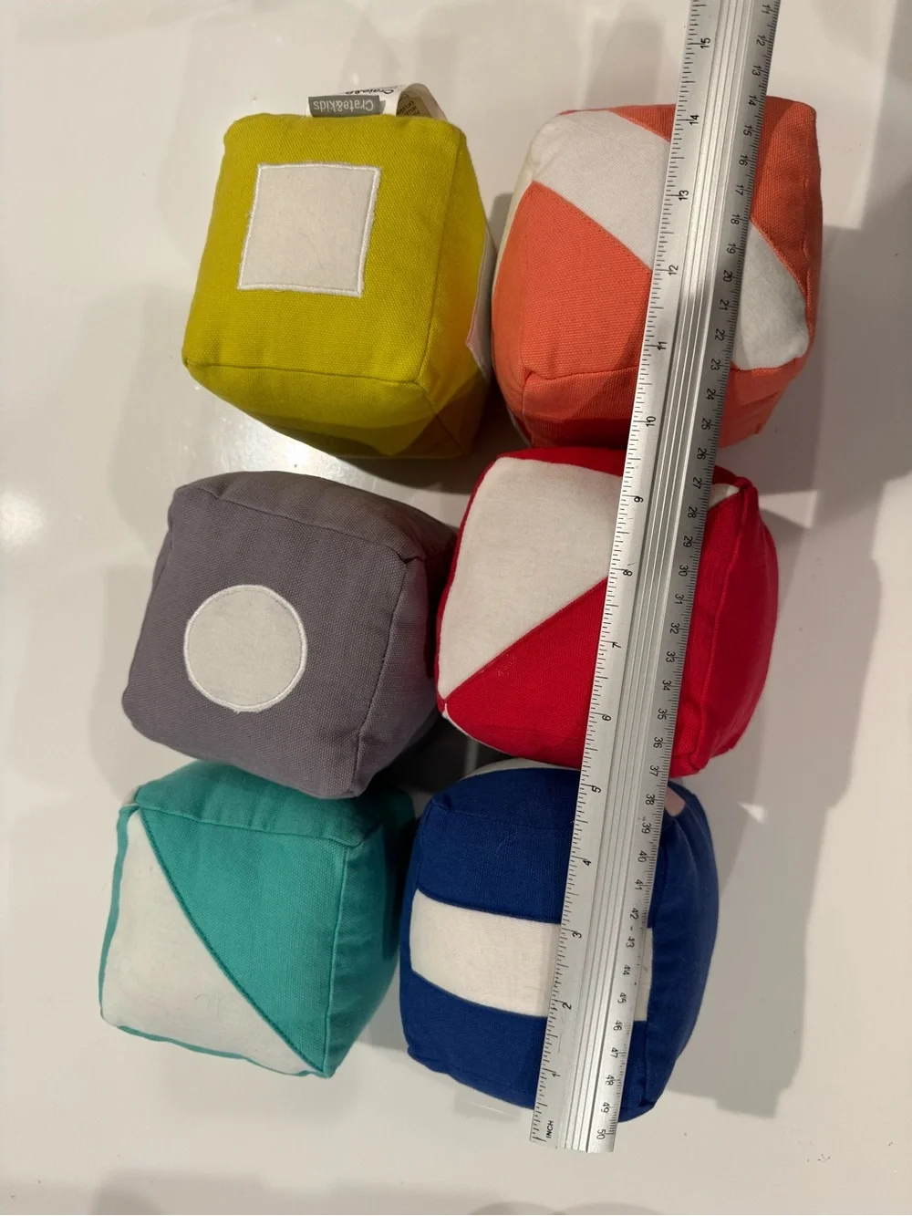 Crate & Barrel Kids Plush Baby Blocks Colorful Set Of 6 Large 0+